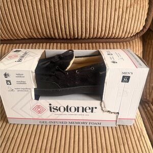 isotoner Men's Black Suede Slip-On Loafer